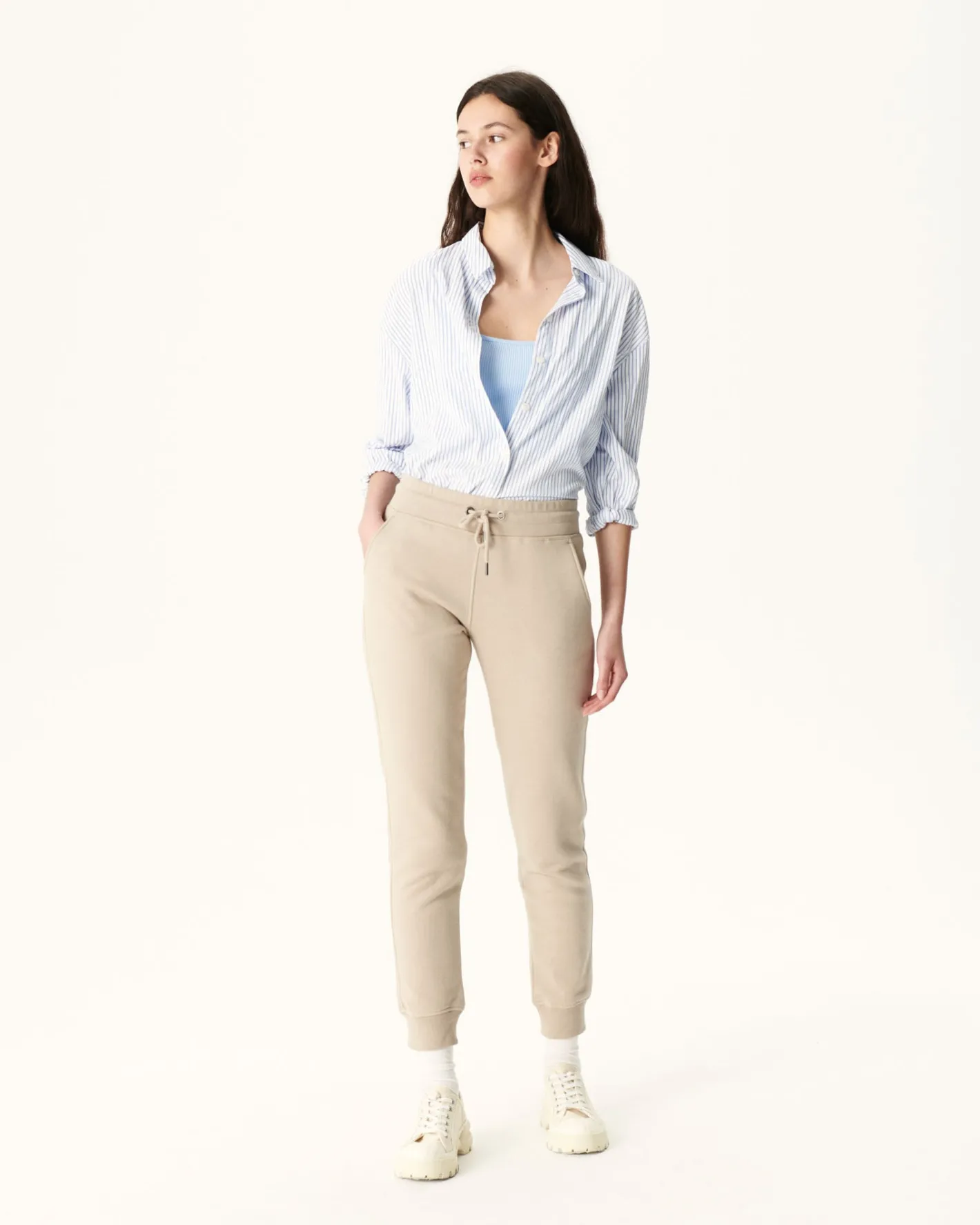 Kleding-JOTT Pantalon De Sport Femme En Coton Biologique Beige Valparaiso 804 Beige