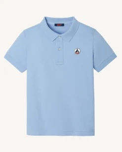 Kleding-JOTT Polo Enfant En Coton Biologique Bleu Clair Salvador 180 Soft Blue