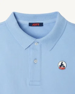 Kleding-JOTT Polo Enfant En Coton Biologique Bleu Clair Salvador 180 Soft Blue