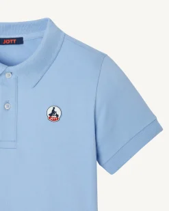 Kleding-JOTT Polo Enfant En Coton Biologique Bleu Clair Salvador 180 Soft Blue