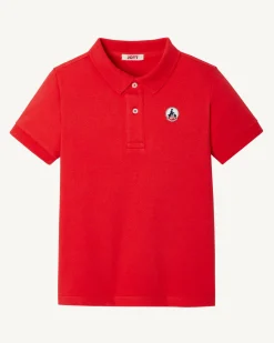 Kleding-JOTT Polo Enfant En Coton Biologique Rouge Vif Salvador 318 Fire Red