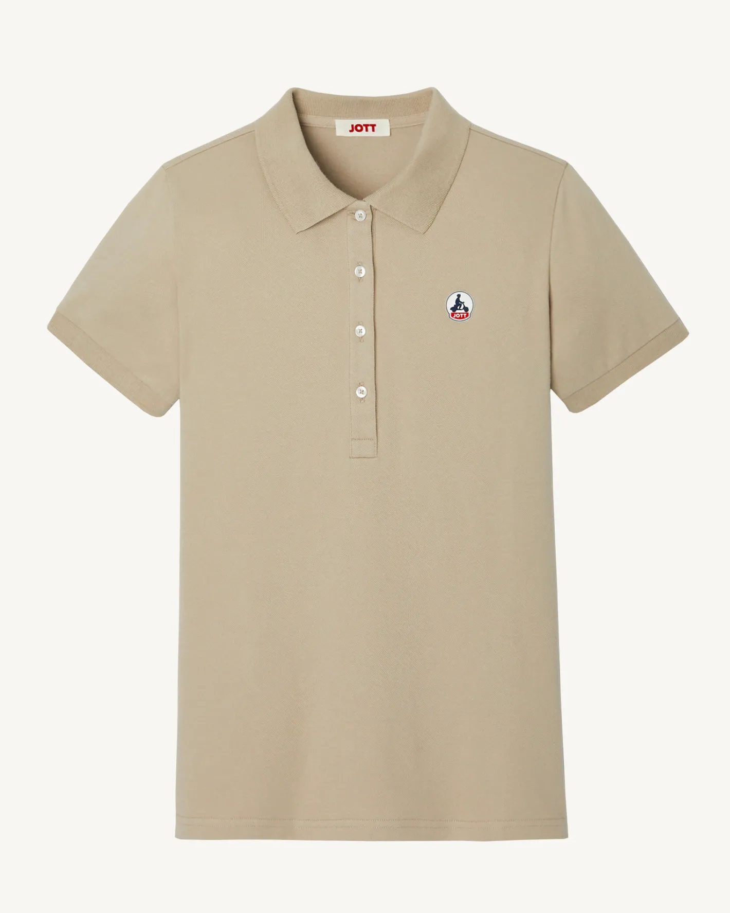 Kleding-JOTT Polo Femme En Coton Biologique Beige Franca 804 Beige