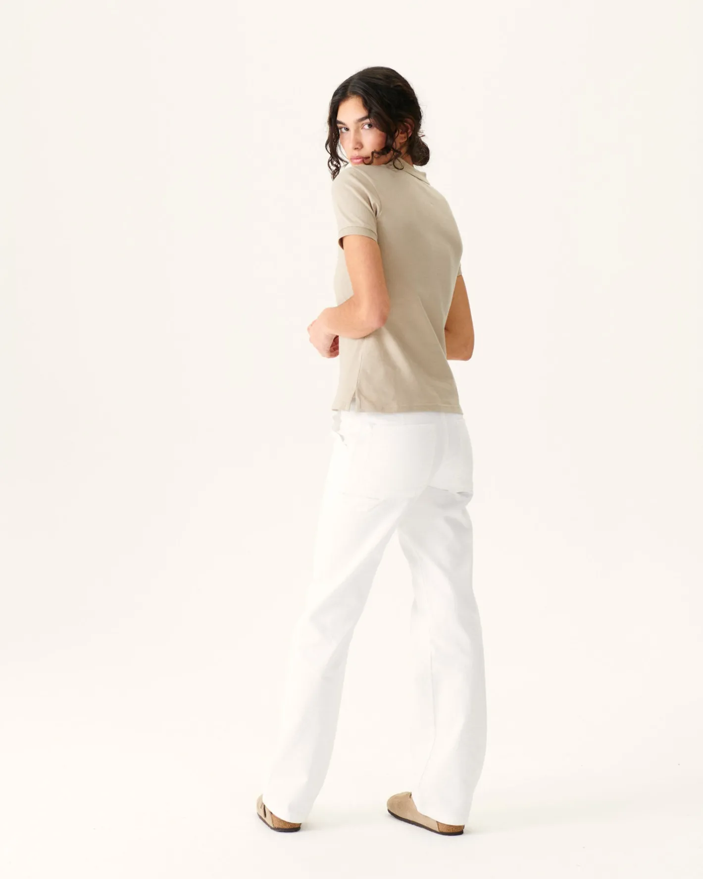 Kleding-JOTT Polo Femme En Coton Biologique Beige Franca 804 Beige