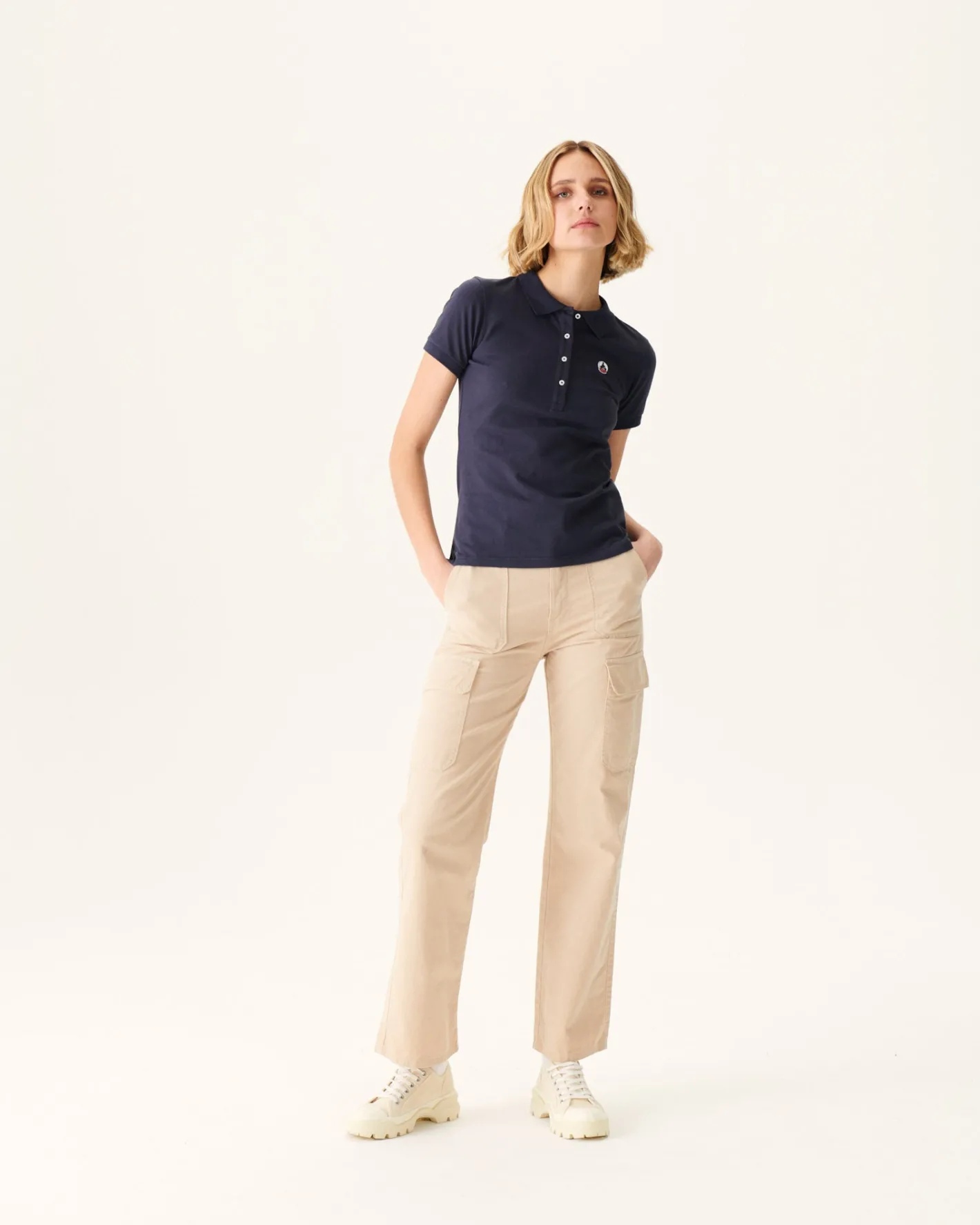 Kleding-JOTT Polo Femme En Coton Biologique Marine Franca 104 Navy