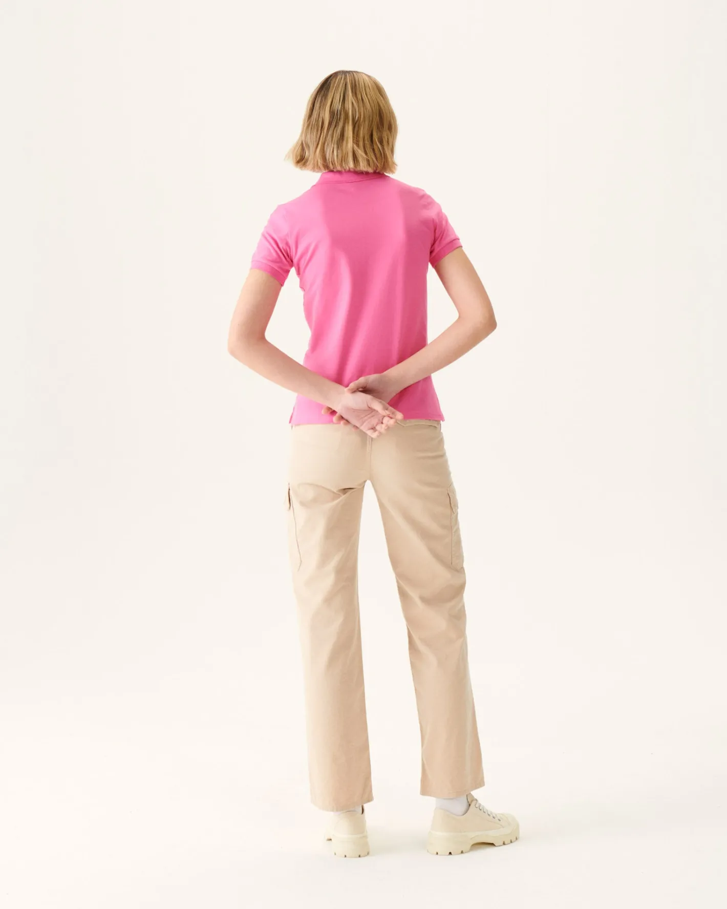 Kleding-JOTT Polo Femme En Coton Biologique Rose Intense Franca 457 Wild Rose