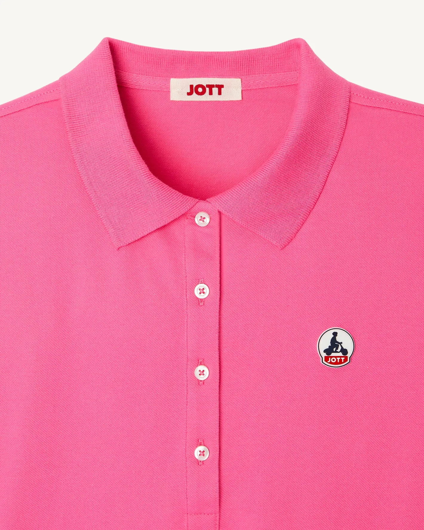 Kleding-JOTT Polo Femme En Coton Biologique Rose Intense Franca 457 Wild Rose