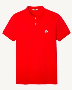Kleding-JOTT Polo Homme En Coton Biologique Rouge Vif Marbella 318 Fire Red