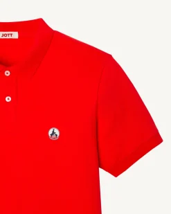 Kleding-JOTT Polo Homme En Coton Biologique Rouge Vif Marbella 318 Fire Red
