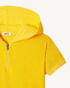 Kleding-JOTT Robe Eponge A Capuche Citron Enfant Mini 631 Lemon