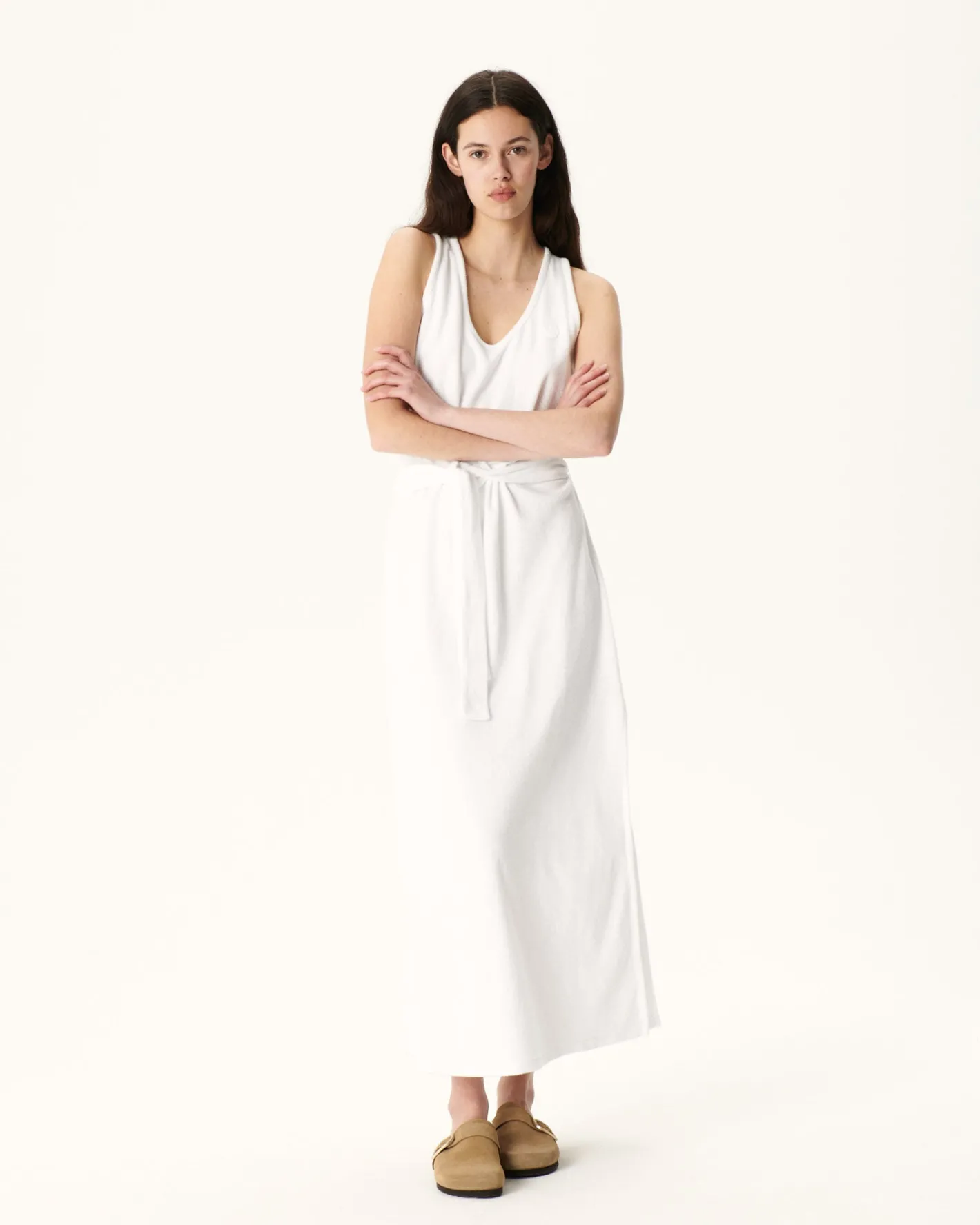 Kleding-JOTT Robe Longue Ceinturee Eponge Blanc Ibiza 901 Blanc