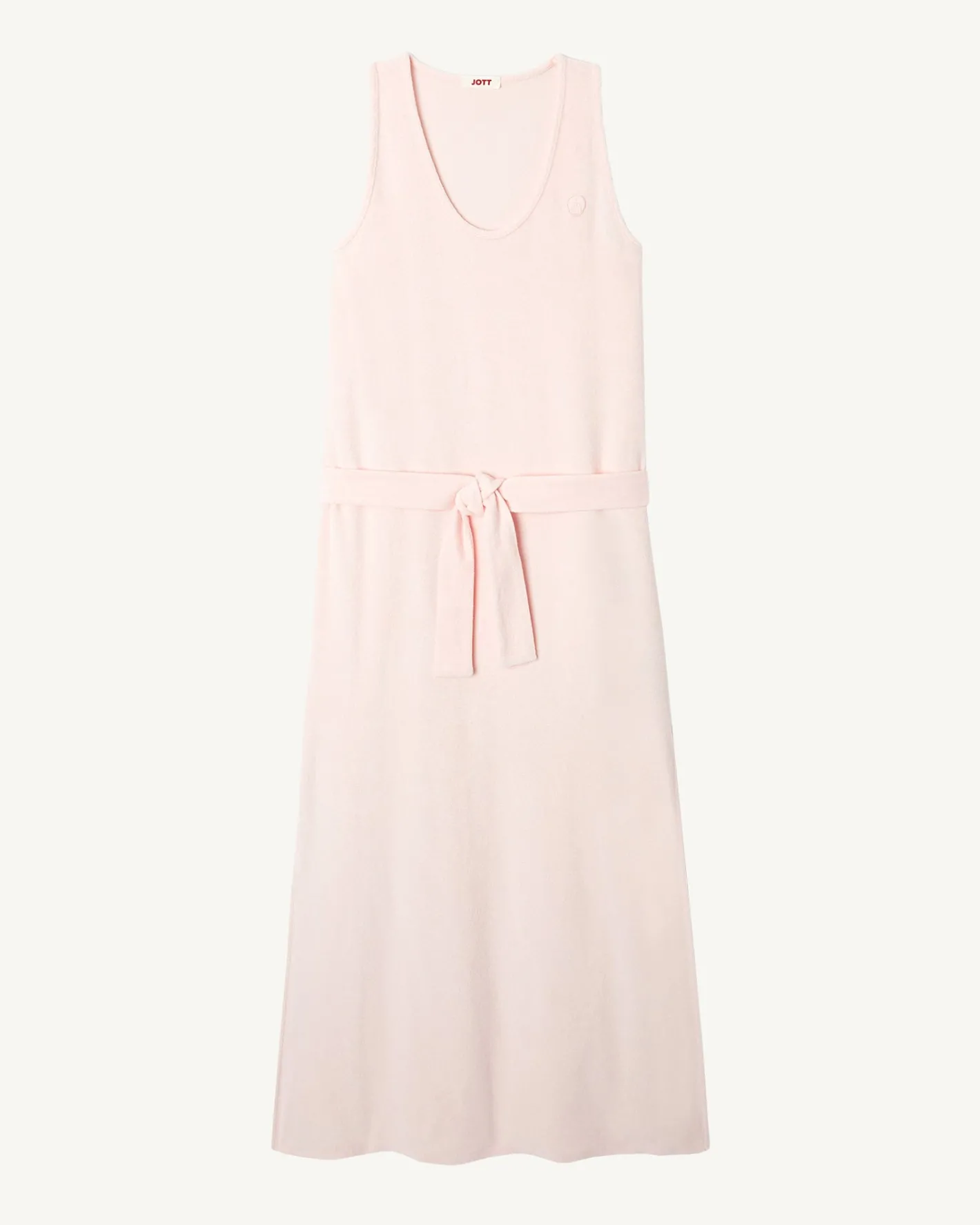 Kleding-JOTT Robe Longue Ceinturee Eponge Rose Clair Ibiza 463 Soft Pink