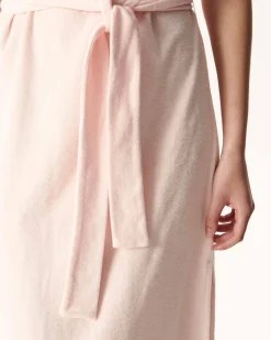 Kleding-JOTT Robe Longue Ceinturee Eponge Rose Clair Ibiza 463 Soft Pink