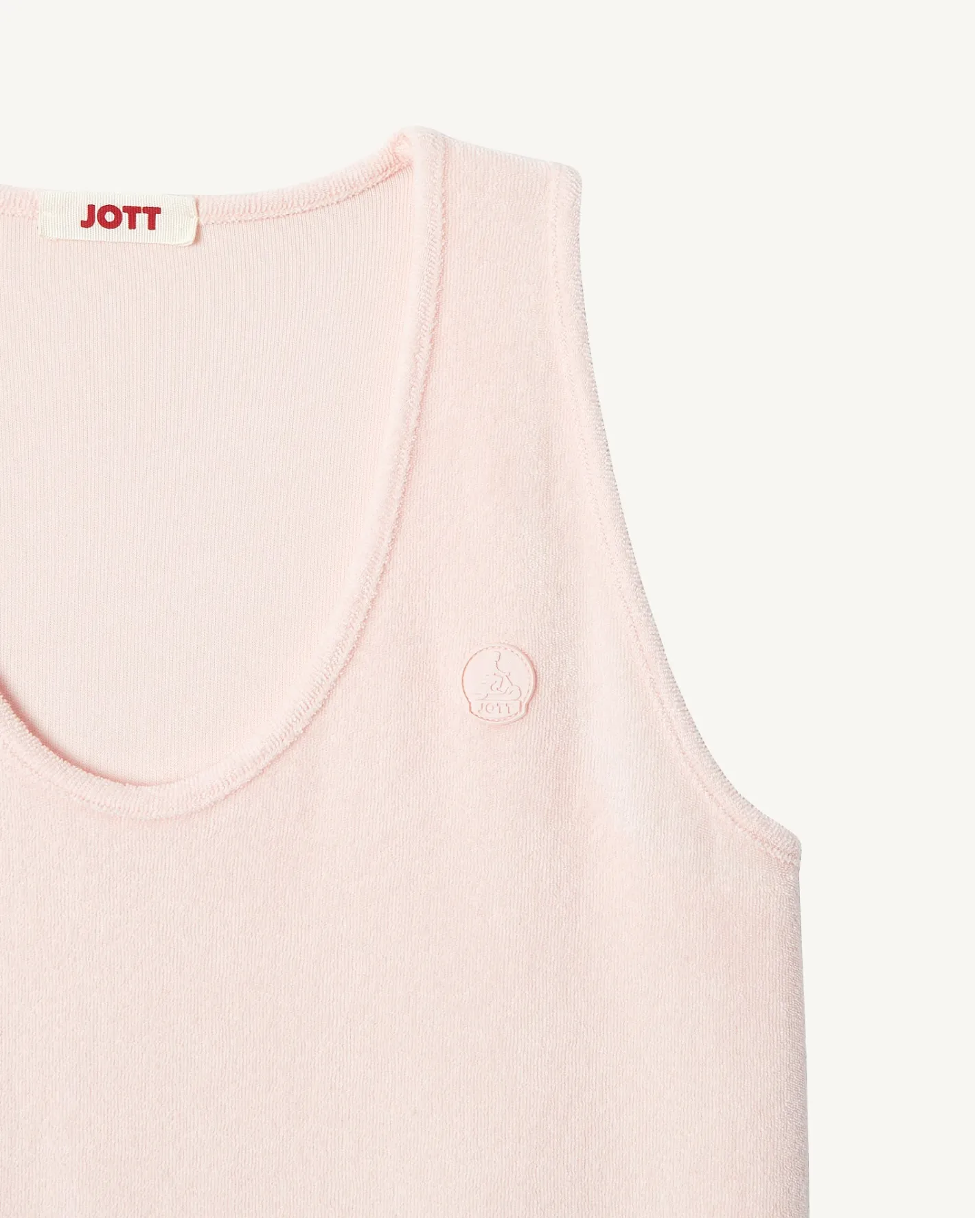 Kleding-JOTT Robe Longue Ceinturee Eponge Rose Clair Ibiza 463 Soft Pink