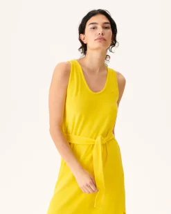Kleding-JOTT Robe Longue Ceinturee Eponge Citron Ibiza 631 Lemon