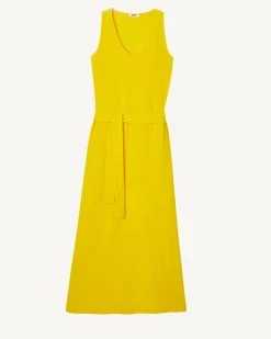Kleding-JOTT Robe Longue Ceinturee Eponge Citron Ibiza 631 Lemon