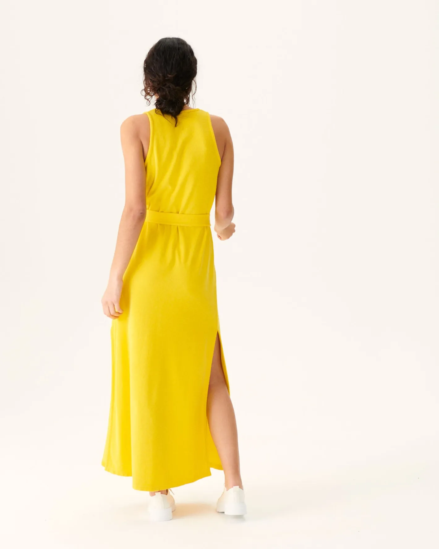 Kleding-JOTT Robe Longue Ceinturee Eponge Citron Ibiza 631 Lemon