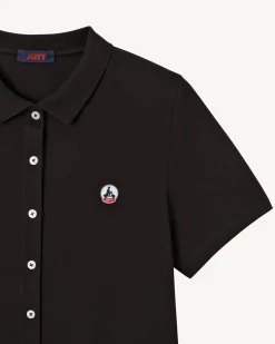 Kleding-JOTT Robe Polo Femme En Coton Biologique Noir Valencia 999 Black