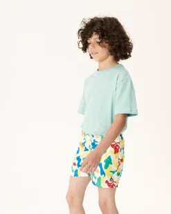 Kleding-JOTT Short De Bain Camo Multico Enfant Cassis 9021 Camo Multico