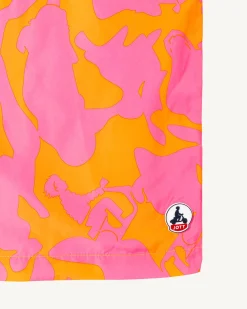 Kleding-JOTT Short De Bain Camo Rose Intense/Abricot Biarritz 4572 Camo Wild Rose/Apricot