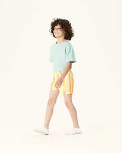 Kleding-JOTT Short De Bain Rayure Abricot/Citron Enfant Cassis 7280 Stripe Apricot/Lemon