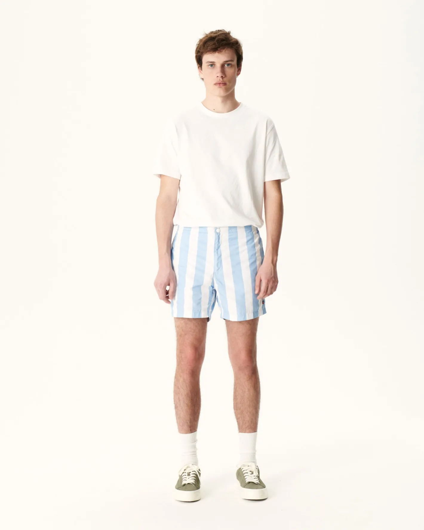 Kleding-JOTT Short De Bain Rayure Bleu Clair/Blanc Dov 1800 Stripe Soft Blue/White