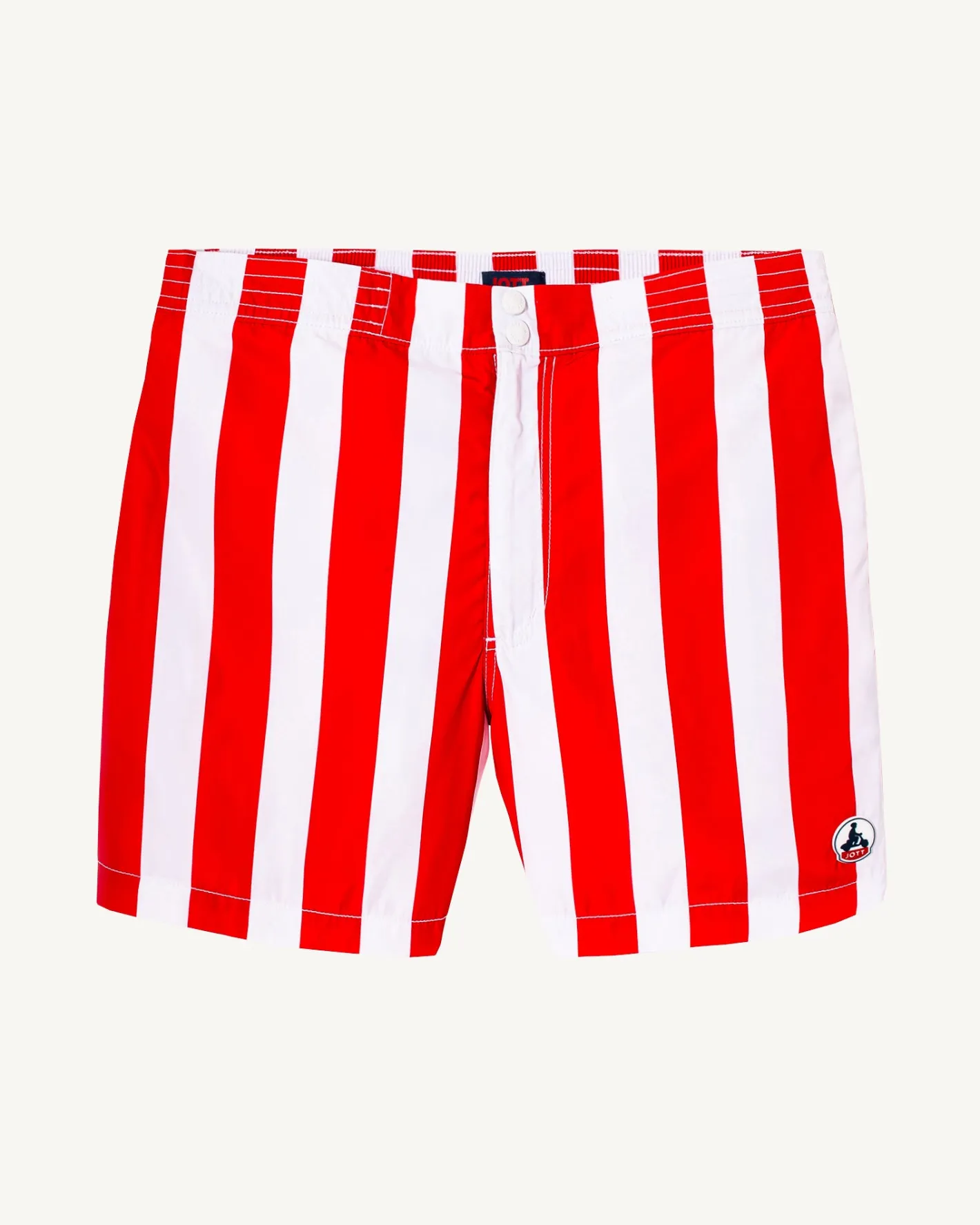 Kleding-JOTT Short De Bain Rayure Rouge Vif/Blanc Dov 3182 Stripe Fire Red/White