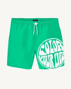 Kleding-JOTT Short De Bain Vert/Funday Blanc Biarritz 2432 Poppy Green /Funday White