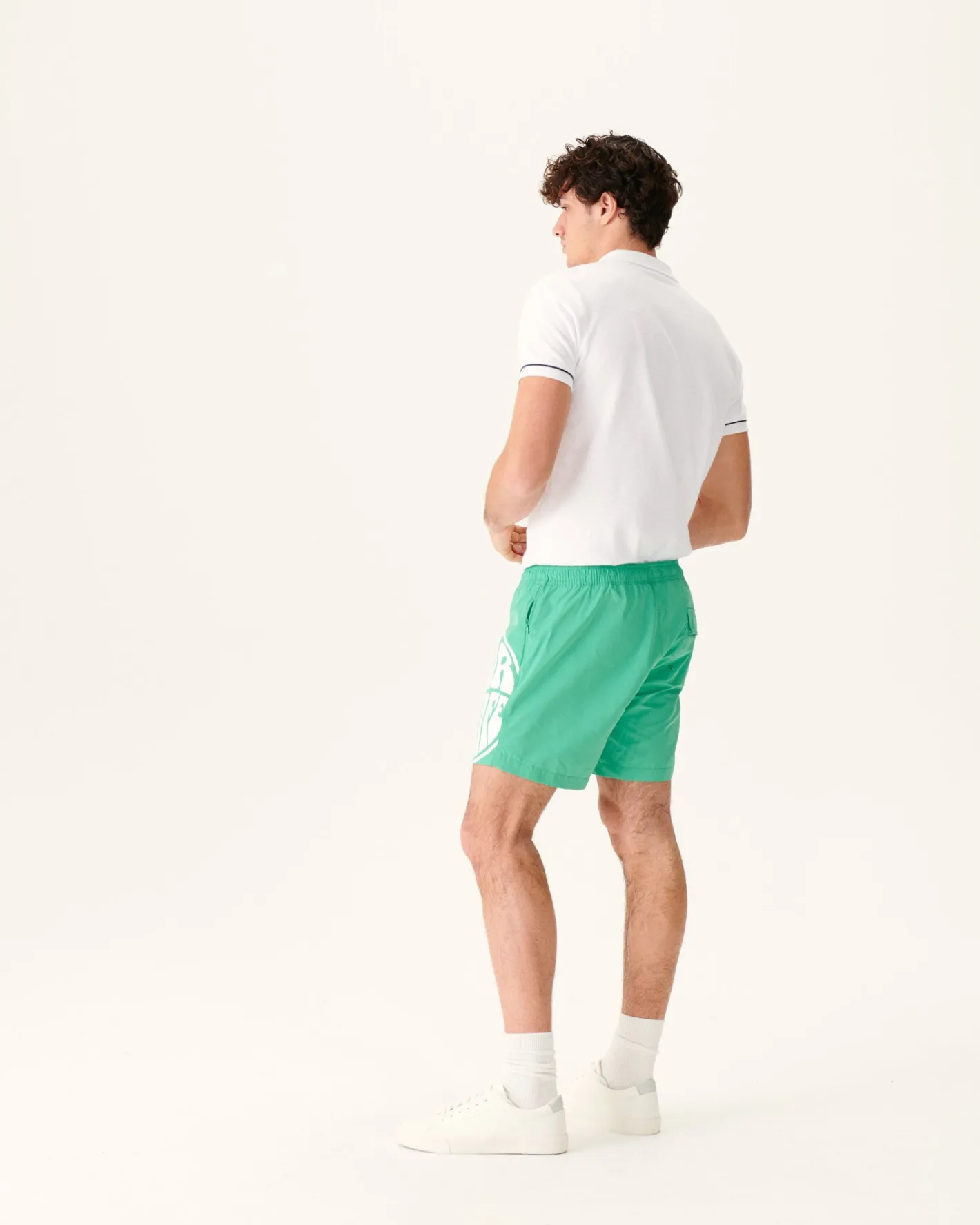 Kleding-JOTT Short De Bain Vert/Funday Blanc Biarritz 2432 Poppy Green /Funday White
