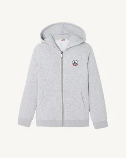 Kleding-JOTT Sweat A Capuche Enfant En Coton Biologique Gris Chine Tijuana 514 Gris Chine