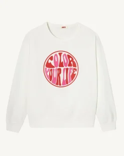 Kleding-JOTT Sweat A Imprime Femme En Coton Biologique Blanc Parati 901 Blanc