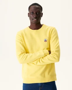 Kleding-JOTT Sweat Homme En Coton Biologique Jaune Clair Braga 627 Soft Yellow