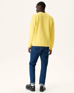 Kleding-JOTT Sweat Homme En Coton Biologique Jaune Clair Braga 627 Soft Yellow