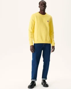 Kleding-JOTT Sweat Homme En Coton Biologique Jaune Clair Braga 627 Soft Yellow