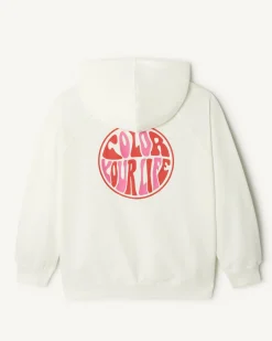 Kleding-JOTT Sweat Molleton A Capuche Femme En Coton Biologique Blanc Monteria 901 Blanc