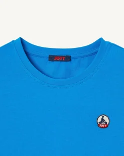 Kleding-JOTT T-Shirt Enfant En Coton Biologique Col Rond Azur Rio 183 Azure