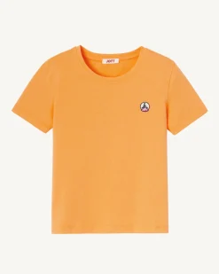 Kleding-JOTT T-Shirt Enfant En Coton Biologique Col Rond Abricot Rio 728 Apricot