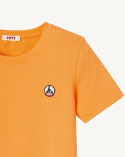 Kleding-JOTT T-Shirt Enfant En Coton Biologique Col Rond Abricot Rio 728 Apricot