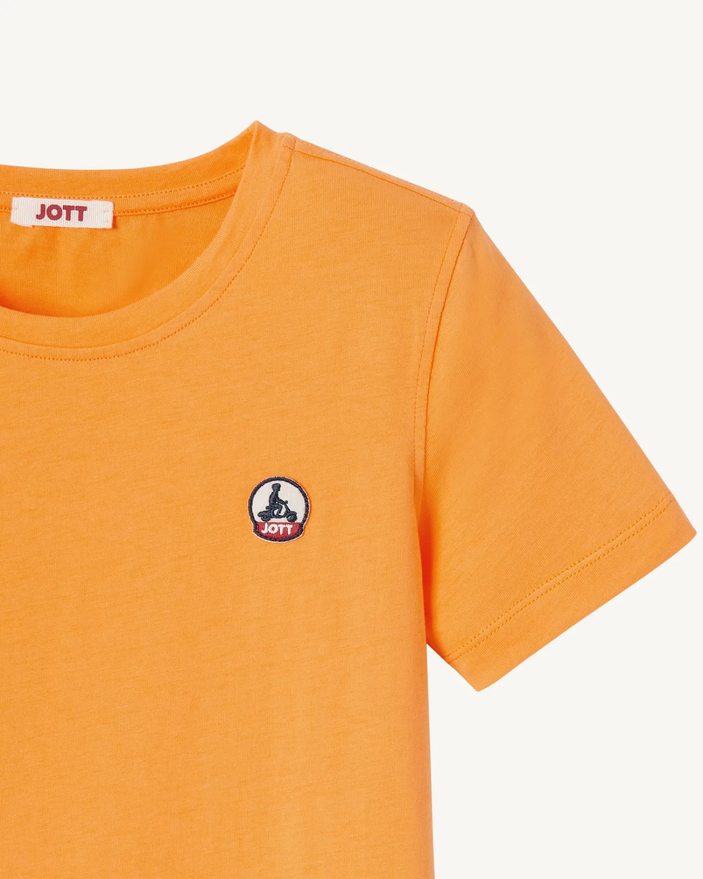 Kleding-JOTT T-Shirt Enfant En Coton Biologique Col Rond Abricot Rio 728 Apricot