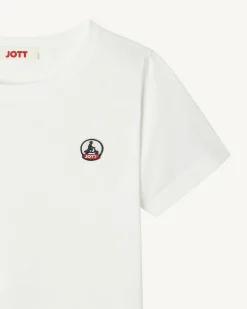 Kleding-JOTT T-Shirt Enfant En Coton Biologique Col Rond Blanc Rio 901 Blanc