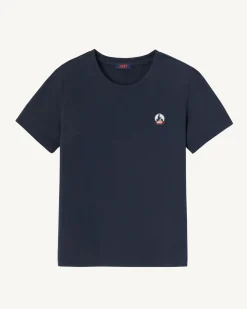 Kleding-JOTT T-Shirt Enfant En Coton Biologique Col Rond Marine Rio 104 Navy