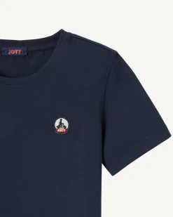 Kleding-JOTT T-Shirt Enfant En Coton Biologique Col Rond Marine Rio 104 Navy