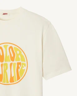Kleding-JOTT T-Shirt Femme En Coton Biologique Ecru Adela 895 Off-White