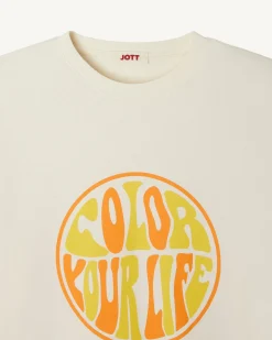 Kleding-JOTT T-Shirt Femme En Coton Biologique Ecru Adela 895 Off-White