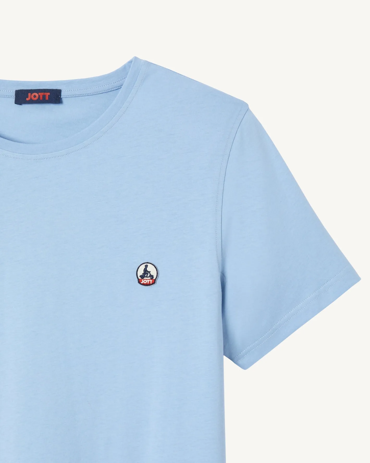 Kleding-JOTT T-Shirt Homme En Coton Biologique Bleu Clair Pietro 180 Soft Blue
