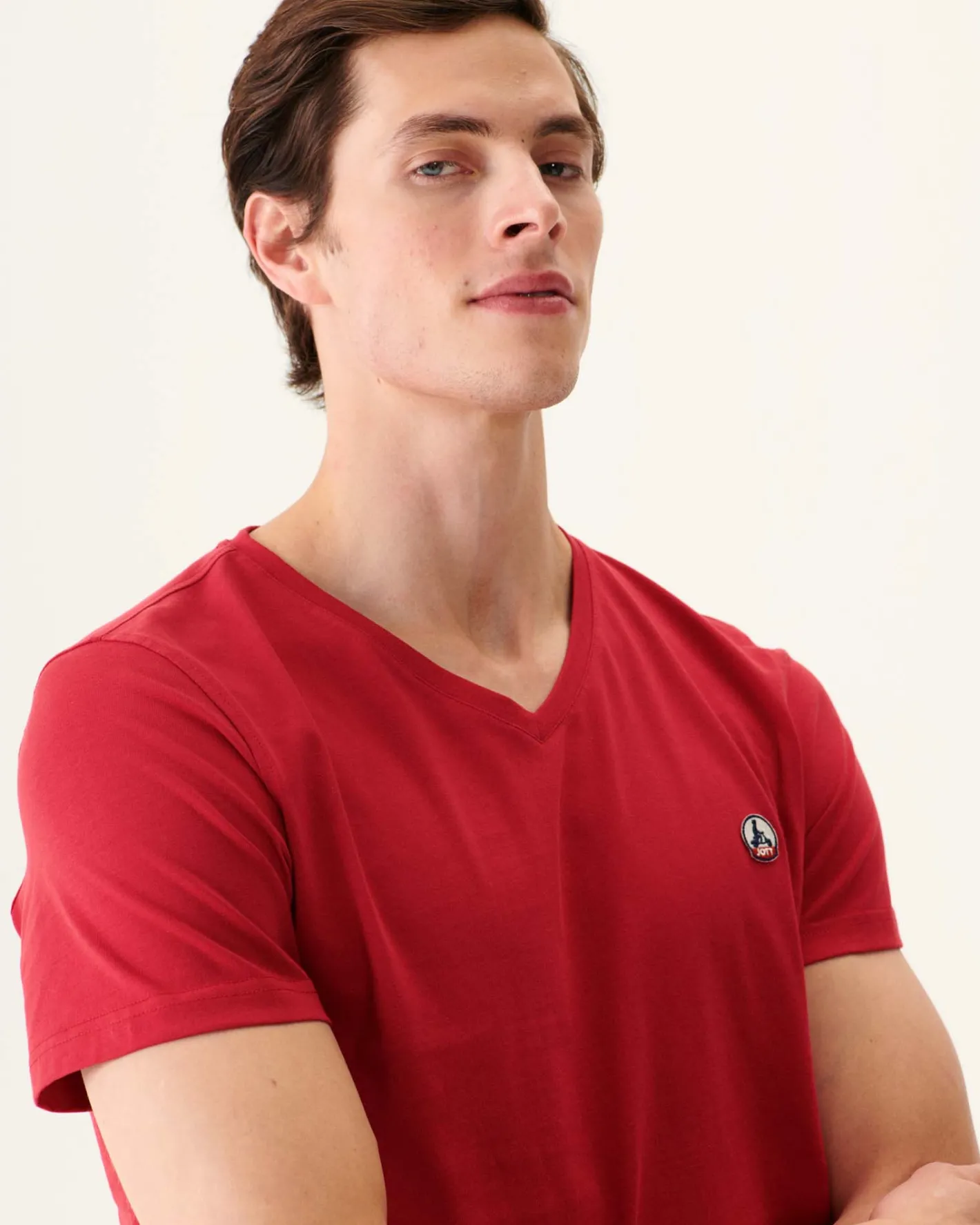 Kleding-JOTT T-Shirt Homme En Coton Biologique Rouge Benito 300 Red