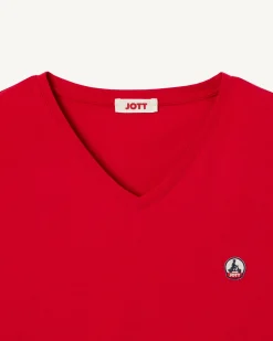 Kleding-JOTT T-Shirt Homme En Coton Biologique Rouge Benito 300 Red