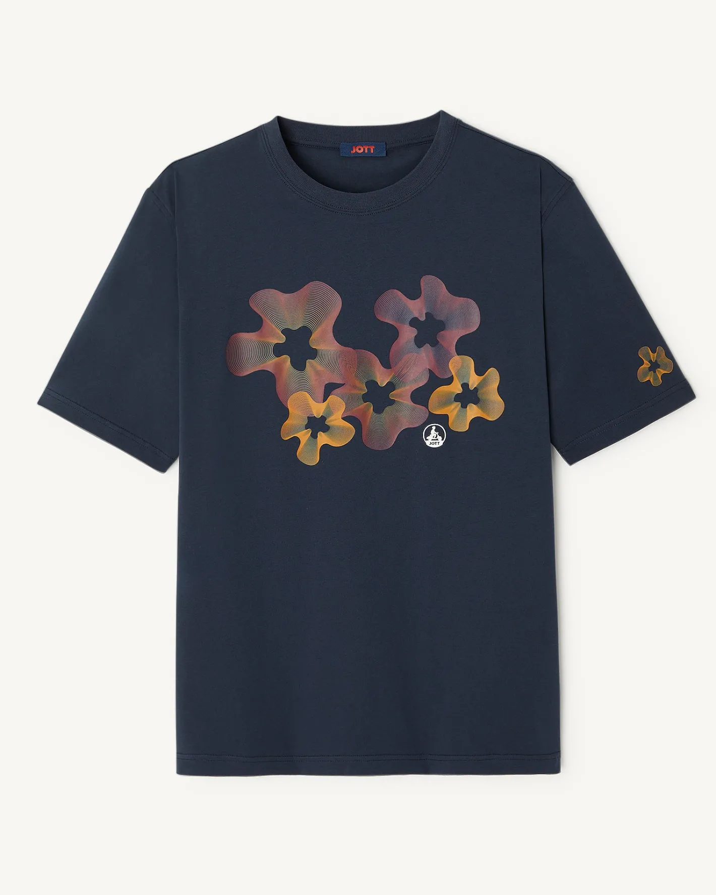 Kleding-JOTT T-Shirt Imprime Bohemian Femme En Coton Biologique Noir Adela 104 Navy