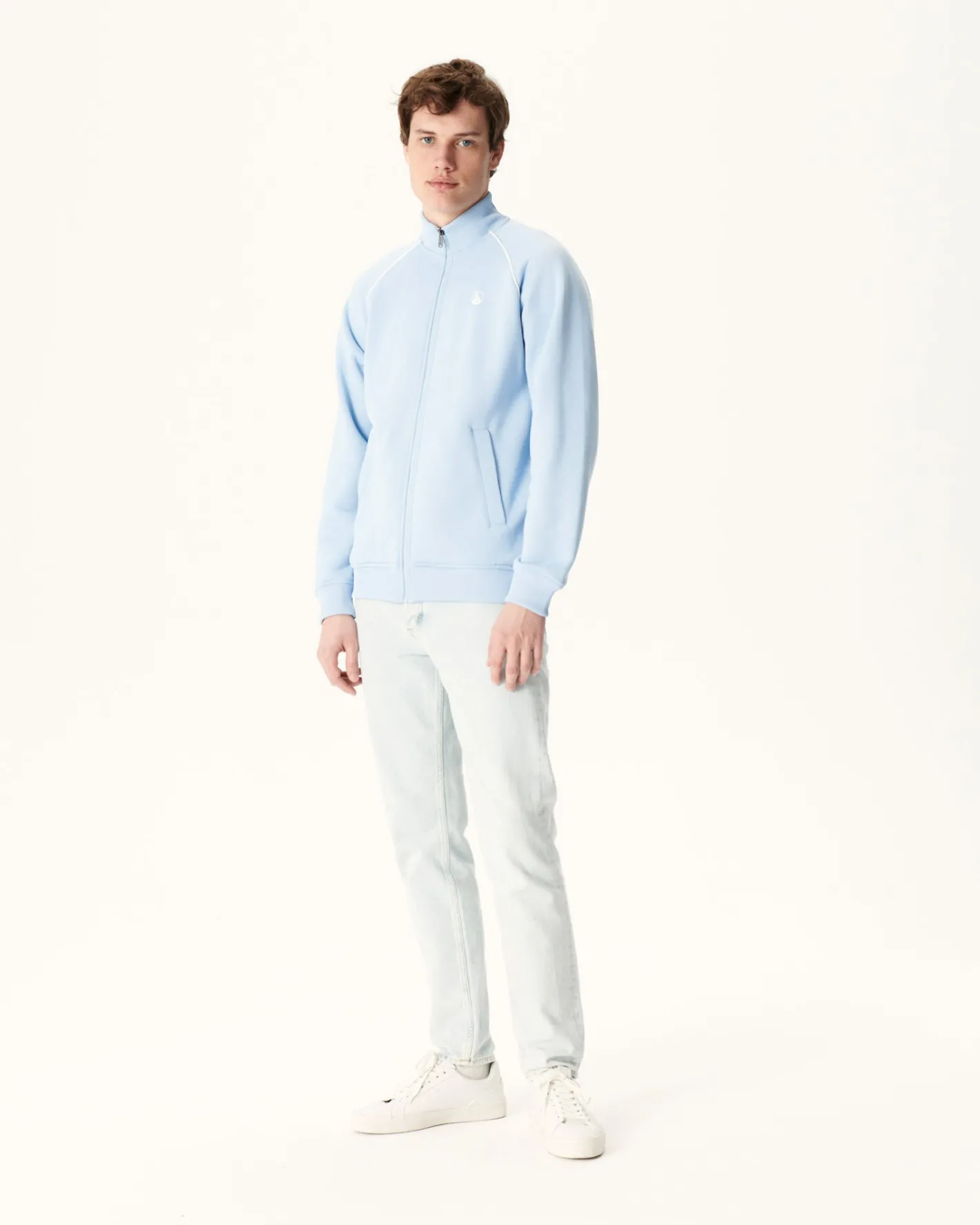Kleding-JOTT Veste Zipee Homme En Coton Biologique Bleu Clair Craig 180 Soft Blue