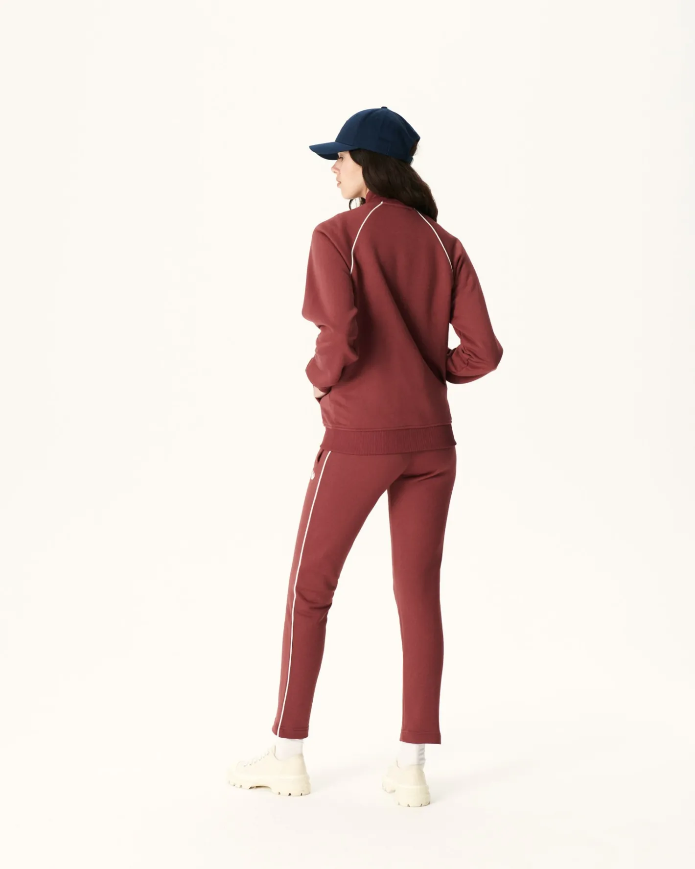 Kleding-JOTT Veste Zippee Femme En Coton Biologique Bordeaux Rocha 330 Burgundy